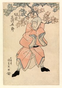 Näyttelijä Bando Mitsugoro III, osassa Tokoshiro tai mahdollisesti Dojishiro, n. 1808-25 (värillinen puupiirros)