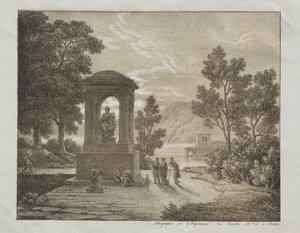 Litografiakokeilujen kirja käyttäen erilaisia piirustusmenetelmiä, kuten värikynä, kynä, sivellin..., c. 1816.