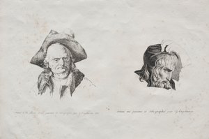 Kokoelma litografisia esseitä: Kaksi päätä, 1816. tekijältä Gottfried or Godefroy Engelmann