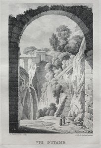 Näkymä Italiaan, 1820. tekijältä Gottfried or Godefroy Engelmann