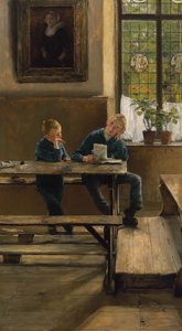 Orpokodissa, noin 1886 (öljy paneelille).