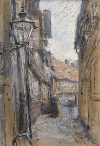 Katu Teilfeldissä, 1890 (pastelli kortilla)
