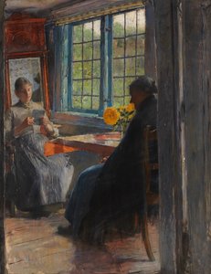 Naiset puutarhan ikkunassa, c. 1890.