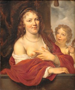 Nainen ja hänen lapsensa Venuksena ja Cupidona tekijältä Govert Flinck