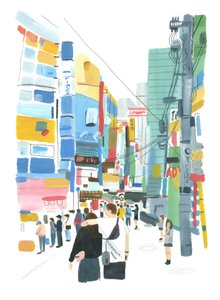 Akihabara, 2015 (öljy paperille)