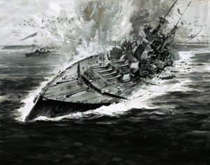 Uppoava taistelulaiva tekijältä Graham Coton