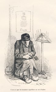 Kirkon rotta. Vinjetit kuvittanut JJ Granville. Kaiverrus allekirjoitettu Andrew, Best ja Leloir Edouard Lemoinen kirjoittamassa osassa "The Philosopher rotta" "Eläinten yksityisen ja julkisen elämän kohtaukset". Paris, J. Hetzel ja Paulin tekijältä Grandville