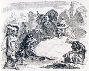 Le lion, le loup et le renard (Le lion, le loup et le renard) - La Fontainen tarinat. tekijältä Grandville