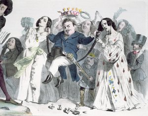 Honore de Balzacin karikatyyri (1799-1850) tekijältä Granville