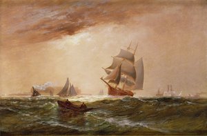 Laivoja New Yorkin satamassa, 1891
