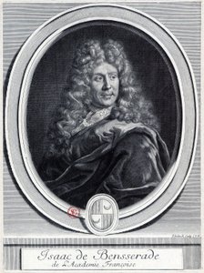 Isaac de Bensserade Académie Françoisen akatemiasta tekijältä Gérard Edelinck
