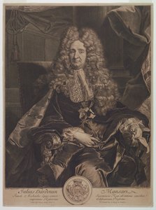 Jules-Hardouin Mansartin (1646-1708) muotokuva tekijältä Gérard Edelinck