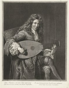 Muotokuva säveltäjä Charles Moutonista (n. 1626-1710) tekijältä Gérard Edelinck