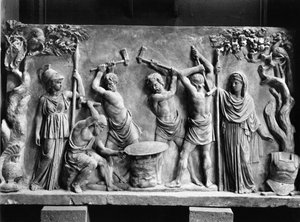 Hephaestus ja Kykloopit takovat Akilleuksen kilpeä (marmori) (mv/w kuva) tekijältä Greco Roman Greco Roman