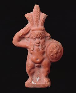 Egyptiläisen kotijumalan Besin patsas