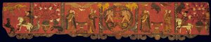 Osa koristepaneelia, Rodokselta, Dodekanesia (munan tempera puulla) tekijältä Greek School