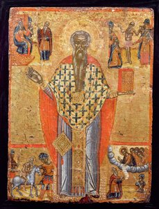 St. Charalambos, ikoni, Makedoniasta, 1500-luvun loppu (tempera paneelissa) tekijältä Greek School