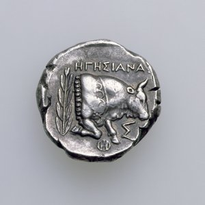 Tetradrakm Samoksen Ioniasta, härkä, n. 390 eKr. (kääntöpuoli) (hopea) (kuosi 168076) tekijältä Greek School