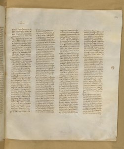 Codex Sinaiticus, lisäys. MS 43725, f.304r, c.325-375 (muste pergamentille) tekijältä Greek School