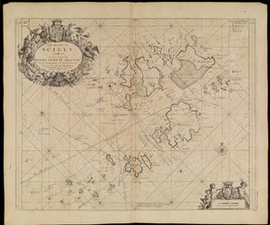 Scillysaarten kartta, noin 1693 (painettu).