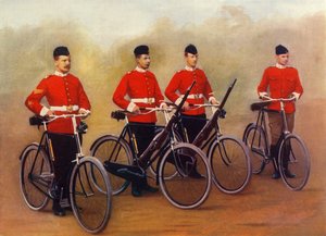 Pyöräilijät - Lancashire Fusiliers, 1900. tekijältä Gregory and Co