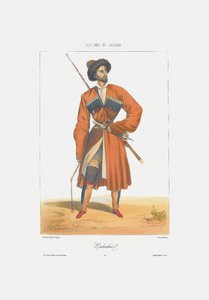 Kabardin mies Kuvasta: Kaukasuksen kohtauksia, maisemia, tapoja ja pukuja, 1840 tekijältä Grigori Grigorevich Gagarin