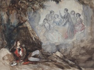 Kuvitus M. Lermontovin runoon Unelma, 1800-luvun puoliväli