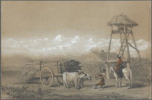 Kasakkojen linnoitus Kaukasuksella, 1846 tekijältä Grigori Grigorevich Gagarin