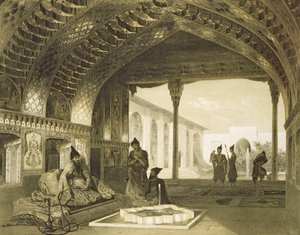 Peilisali Jerevanin Sardarin palatsissa, Armeniassa, levy 17 Kaukasusta käsittelevästä kirjasta, kaiverrettu Charles Claude Bachelier ja Celestin Francois Nanteuil (1813-73) pub. kirjoittanut Alfred