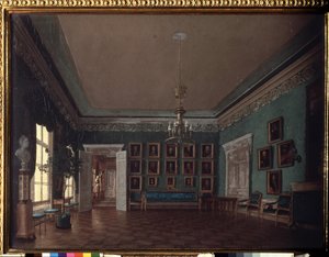 Huoneessa. Grigori Karpovitš Mihailovin (1814-1867) maalaus öljy kankaalle. 1800-luvun venäläinen taide. Valtion Tretjakovin galleria, Moskova. tekijältä Grigory Mikhailov