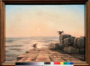 Niilin tulvat (Egypti) - Niilin ylivuoto - Grigori Grigorjevitš Tšernetsov (Tšernetsov) maalaus (1802-1865), öljy kankaalle tekijältä Grigory Tchernezov