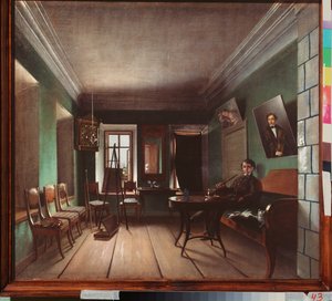 Bykovin talon sisustus - Grigori Vasilyevich Jurovin maalaus (?-1896 jälkeen), öljy kankaalle, noin 1850, venäläistä taidetta tekijältä Grigory Vasilievich Yurov