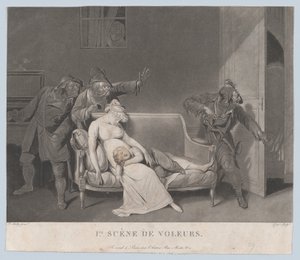 Ensimmäinen varkaiden kohtaus, n. 1805. tekijältä Gror