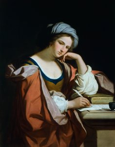 Persian Sibyl, Felice Giani (1758-1823), öljy kankaalle tekijältä Guercino