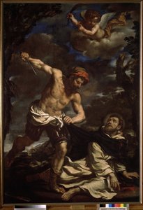 ""pyhän Pietarin marttyyrikuolema"" (Pyhä Pietarin marttyyrikuolema) Giovanni Francesco Barbierin maalaus, joka tunnetaan nimellä Il Guercino (Guerchin) (1591-1666) 1625-1630 Pushkin-museo, Moskova