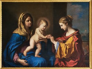 Pyhän Katariinan mystinen häät tekijältä Guercino
