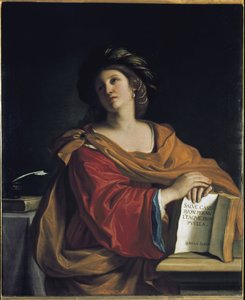 Samian Sibyl (Samoksen) - Öljy kankaalle tekijältä Guercino