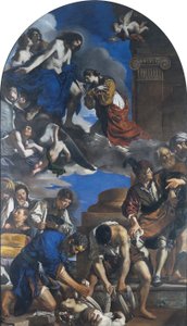 Pyhän Petronillan hautaaminen tekijältä Guercino