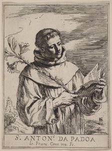 Pyhä Antonius Padovalainen tekijältä Guercino