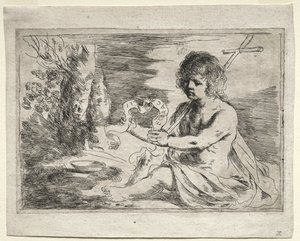 Pyhä Johannes Kastaja tekijältä Guercino