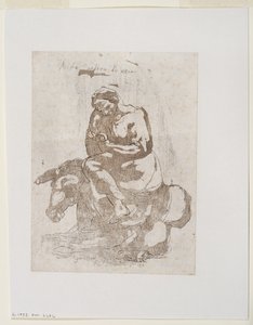 Acidia vestita di nero - Aasin selässä istuva laiskiainen, noin 1793 (mustavedos ja akvatintta).
