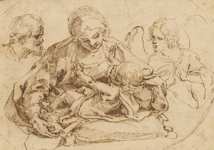 Pyhä perhe enkelin kanssa tekijältä Guido Reni