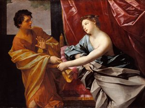 Joosef ja Potifarin vaimo tekijältä Guido Reni