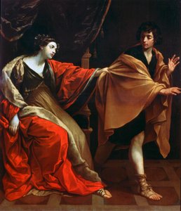 Joosefin ja Potifarin vaimo, n. 1626 tekijältä Guido Reni