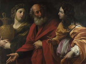 Loot ja hänen tyttärensä lähtevät Sodomasta, n. 1615 tekijältä Guido Reni