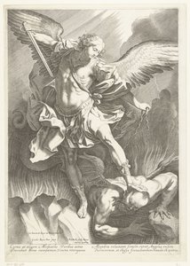 Arkkienkeli Pyhä Mikael voitti paholaisen, kaiverrus Pieter de Bailliu, 1623-60