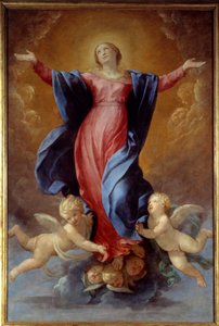 Guido Renin Neitsyt taivaaseenastumisen maalaus nimeltään Opas (1575-1642) 1637 Sun. 2,42x1,6 m Lyon, Musee des Beaux Arts tekijältä Guido Reni