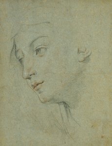 Alas vasemmalle katsovan naisen pää, tekijältä Guido Reni