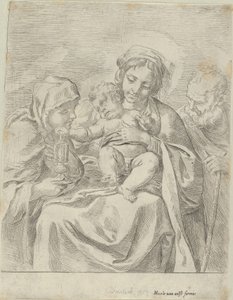 Pyhä perhe Pyhän Claren kanssa, 1590-1600. tekijältä Guido Reni