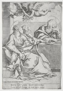 Pyhä perhe kahdella enkelillä. tekijältä Guido Reni